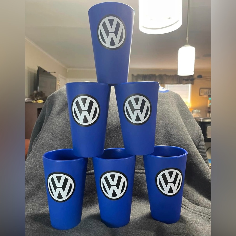 16 ounce blue silicone Volkswagen cup- set of 4